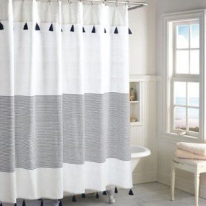 Navy & White Stripe 72-Inch Square Shower Curtain